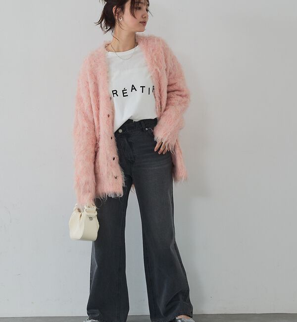 abahouse mavie「【スタッフ人気No1】シャギー起毛カーディガン/ニット/軽量/ガーリー/ふわふわ」|カーディガン|