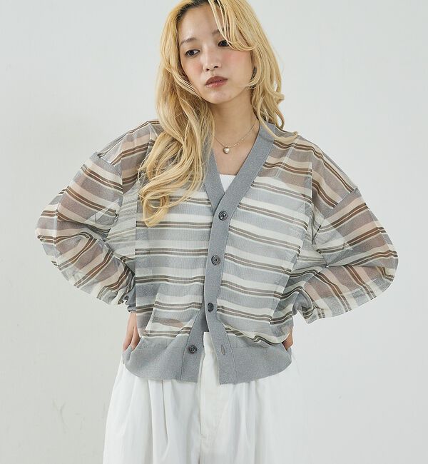 NOMINE「ジャガード シアー ニット カーディガン【予約】」|カーディガン|
