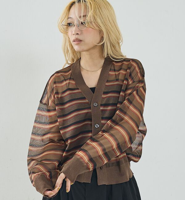 NOMINE「ジャガード シアー ニット カーディガン【予約】」|カーディガン|