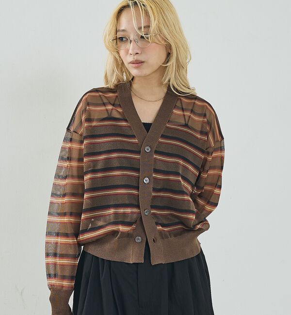 NOMINE「ジャガード シアー ニット カーディガン【予約】」|カーディガン|