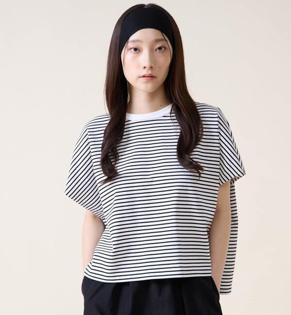 TIARA「バックリボンTシャツ」|Tシャツ・カットソー|ホワイト&times;ブラック