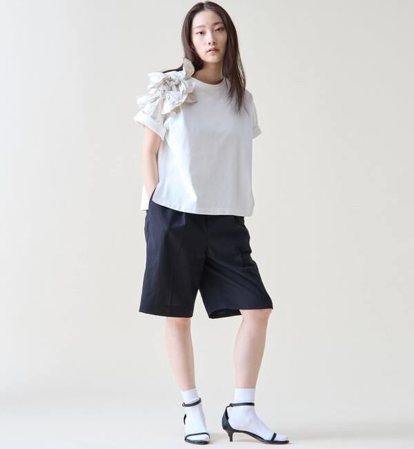 TIARA「ショルダーリボンTシャツ」|Tシャツ・カットソー|