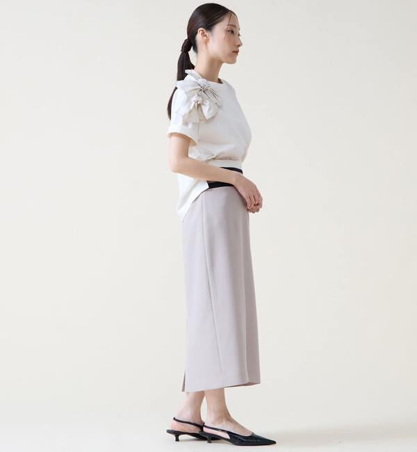 TIARA「ショルダーリボンTシャツ」|Tシャツ・カットソー|