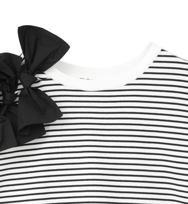 TIARA「ショルダーリボンTシャツ」|Tシャツ・カットソー|