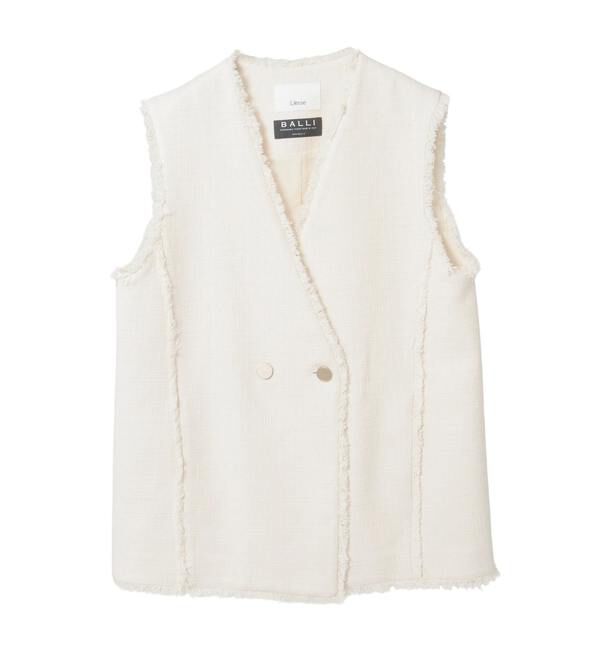 Liesse「スラブツイードフリンジジレ」|ベスト・ジレ|