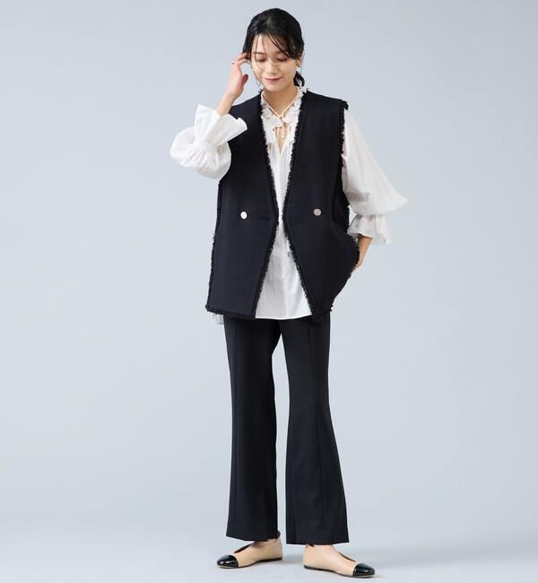 Liesse「スラブツイードフリンジジレ」|ベスト・ジレ|