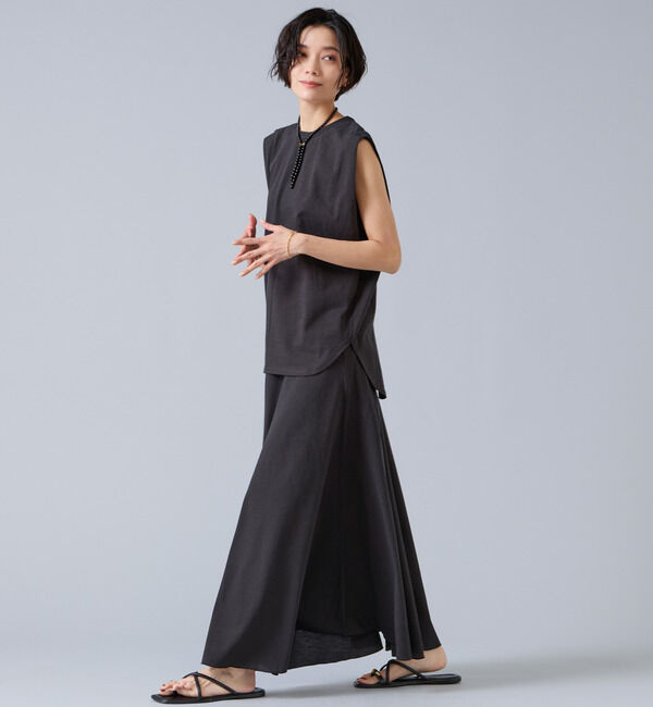 Liesse「【定番】ニュアンスノースリーブカットソー」|Tシャツ・カットソー|チャコールグレー