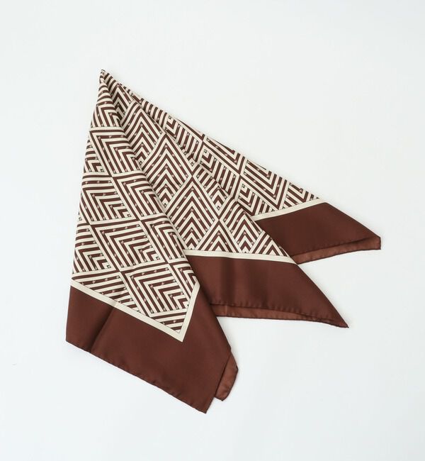 A_「【AENEIS（エネス）】OPTICALシルクスカーフ90」|ストール|ブラウン