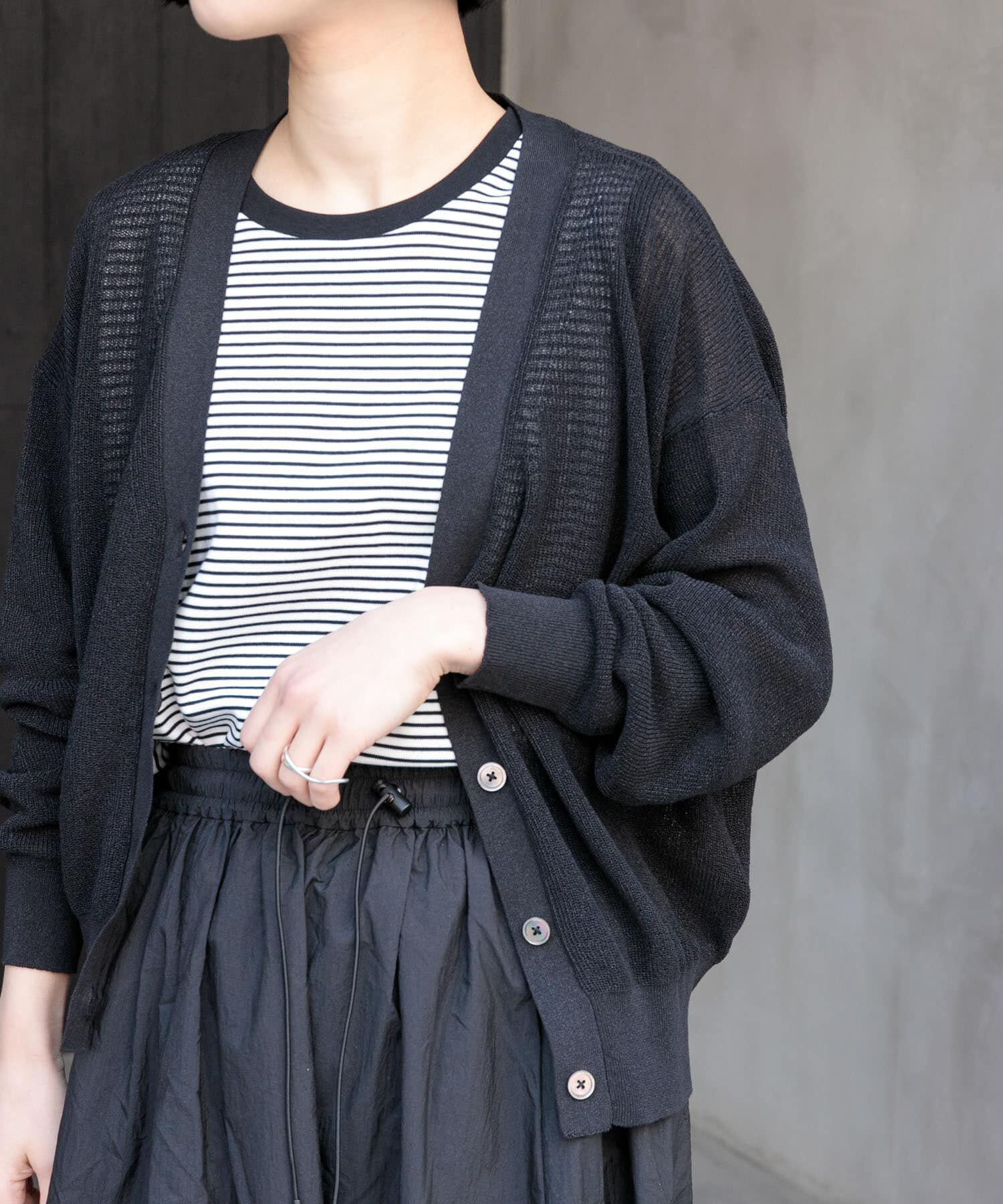 URBAN RESEARCH DOORS「FORK&SPOON　ペーパーニットカーディガン」|カーディガン|