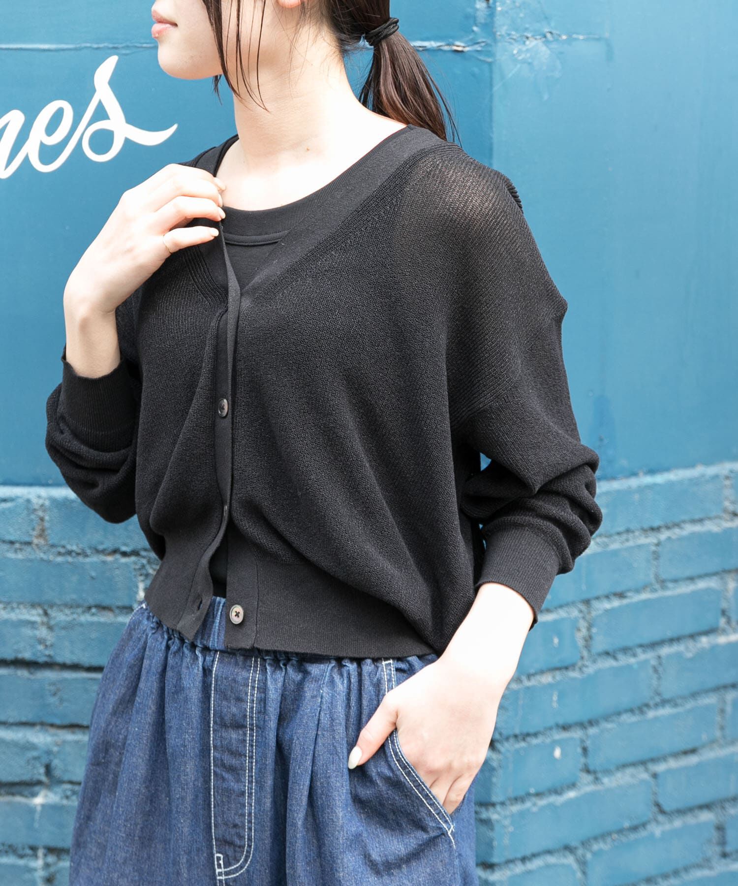 URBAN RESEARCH DOORS「FORK&SPOON　ペーパーニットカーディガン」|カーディガン|