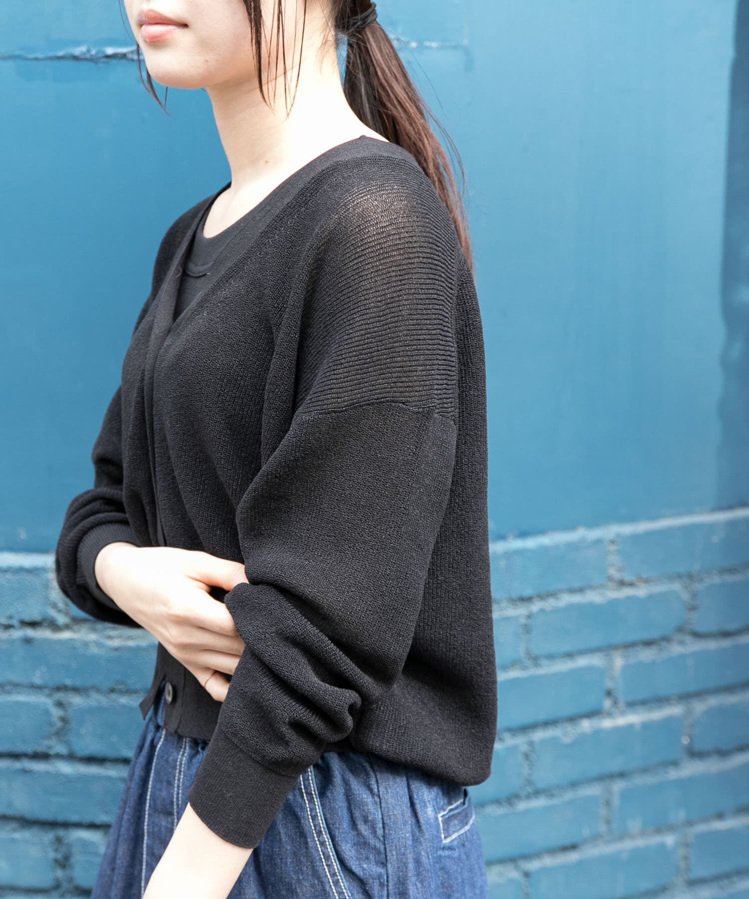 URBAN RESEARCH DOORS「FORK&SPOON　ペーパーニットカーディガン」|カーディガン|