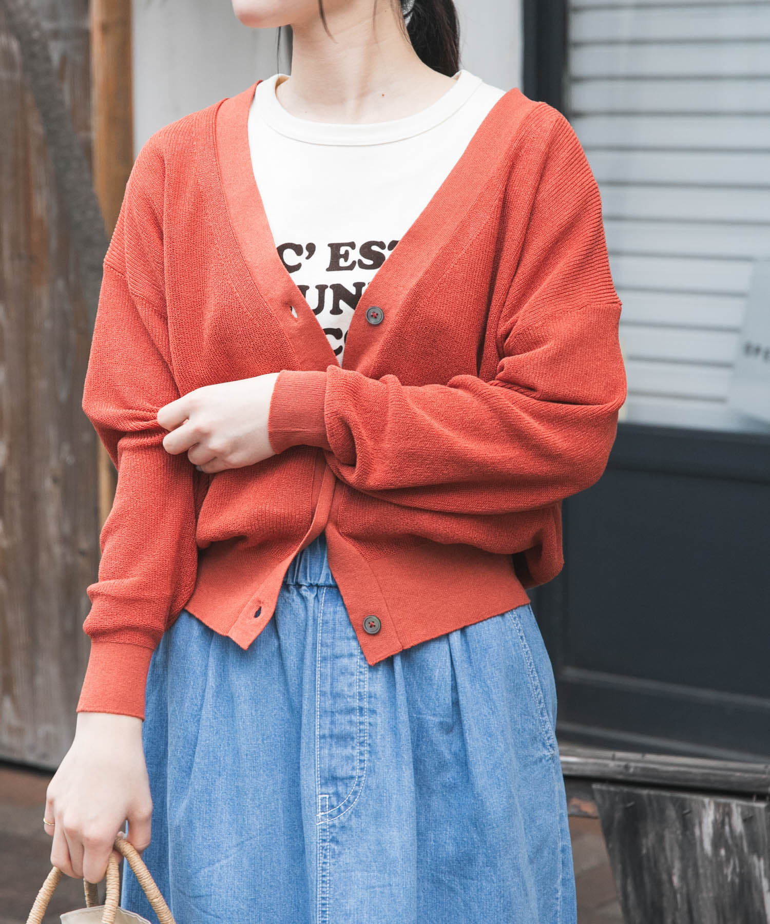 URBAN RESEARCH DOORS「FORK&SPOON　ペーパーニットカーディガン」|カーディガン|