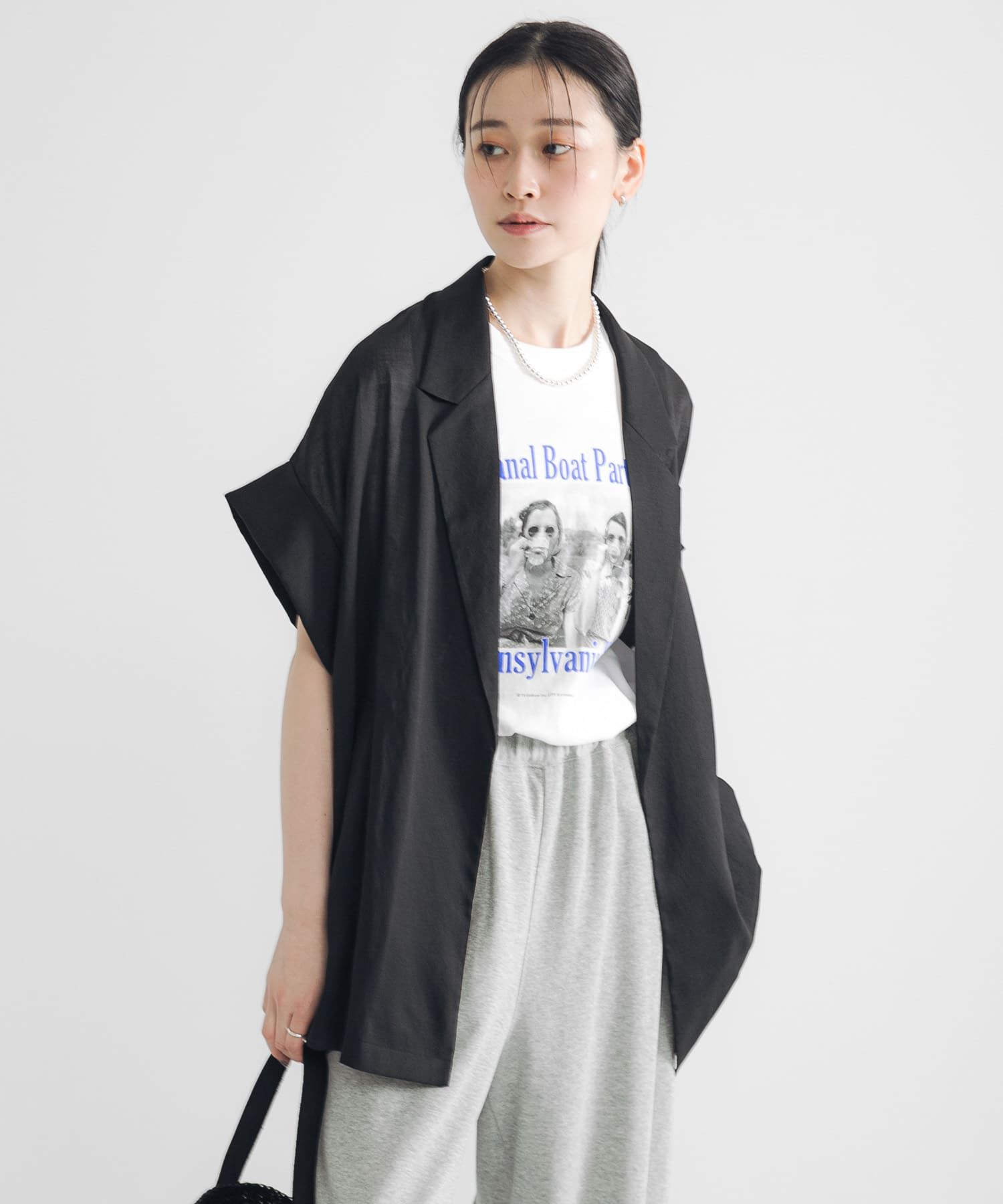 URBAN RESEARCH「シアーハーフスリーブジャケット」|その他|ブラック