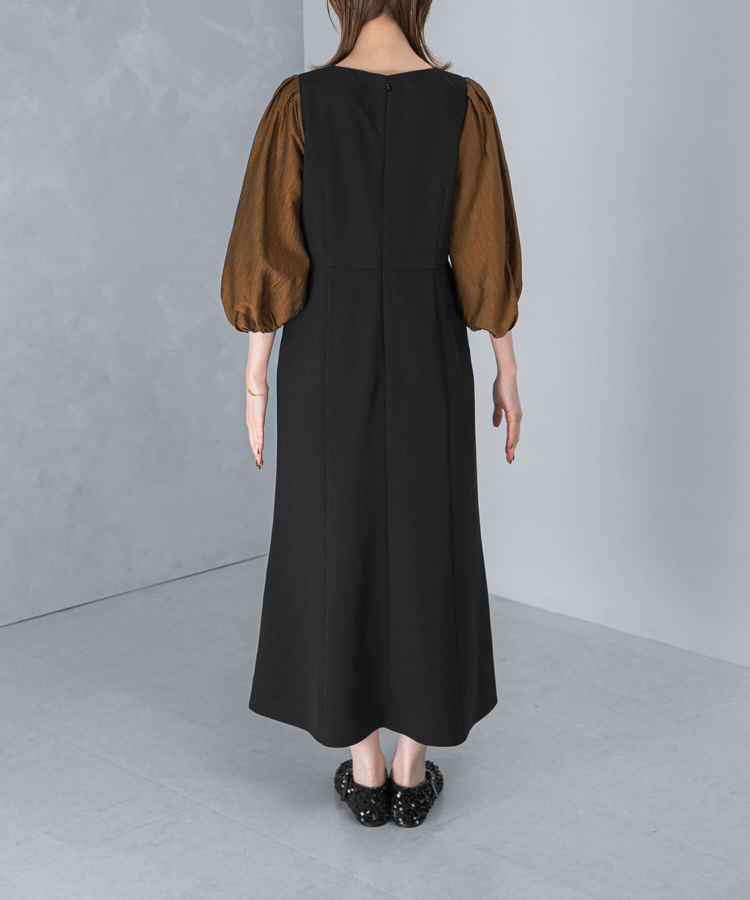 URBAN RESEARCH ROSSO「ドッキングスリーブVネックワンピース」|ワンピース|