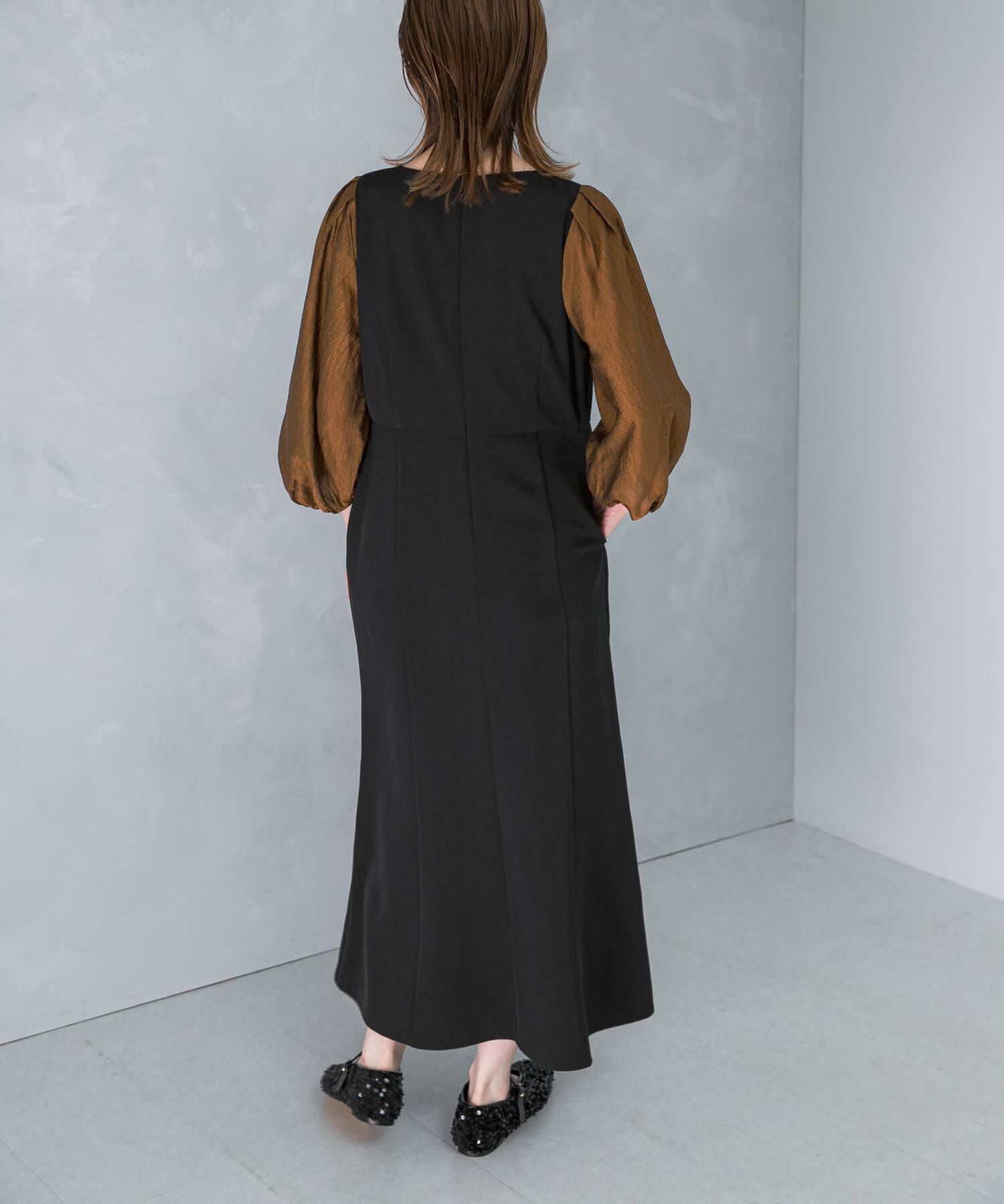 URBAN RESEARCH ROSSO「ドッキングスリーブVネックワンピース」|ワンピース|