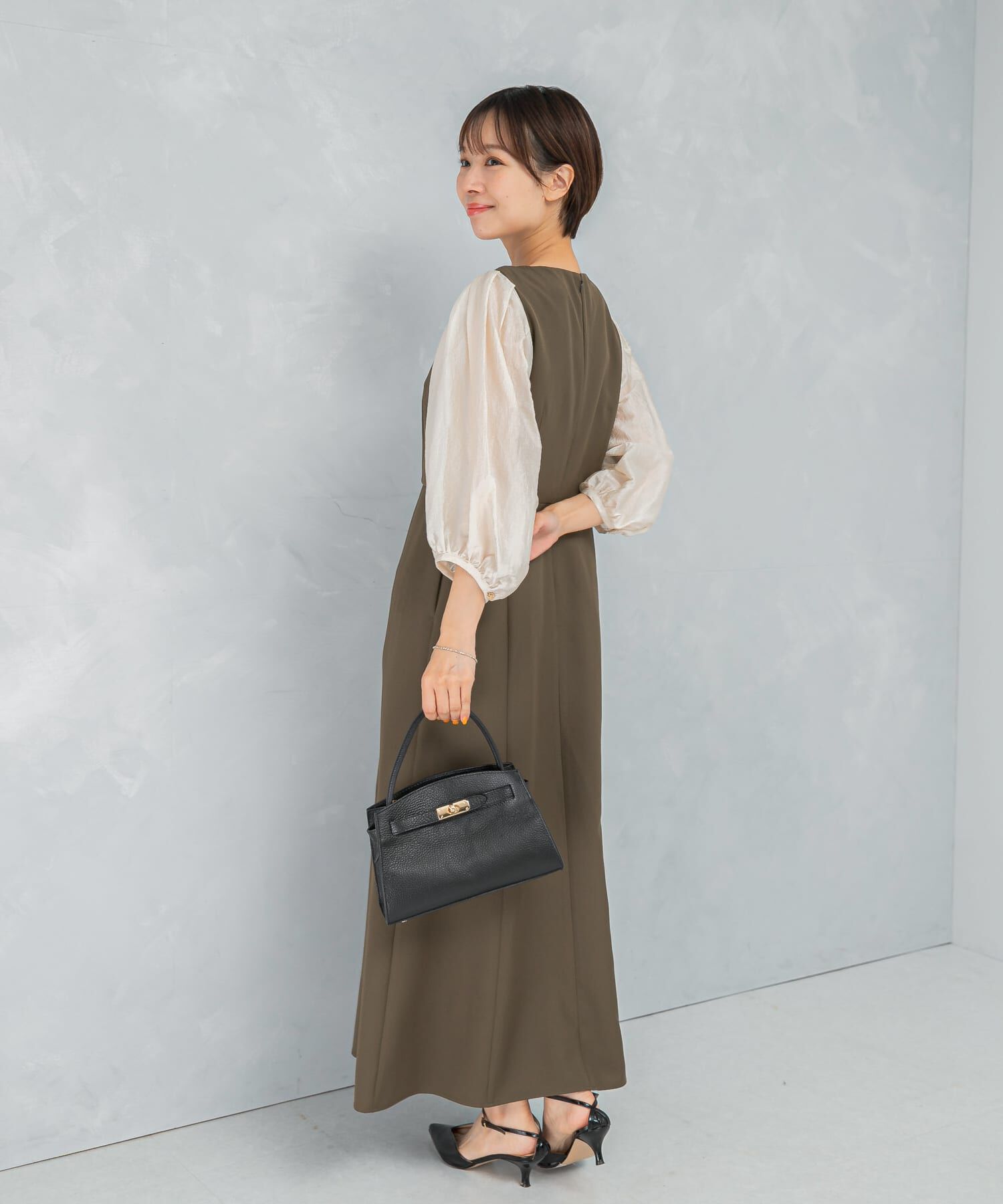 URBAN RESEARCH ROSSO「ドッキングスリーブVネックワンピース」|ワンピース|