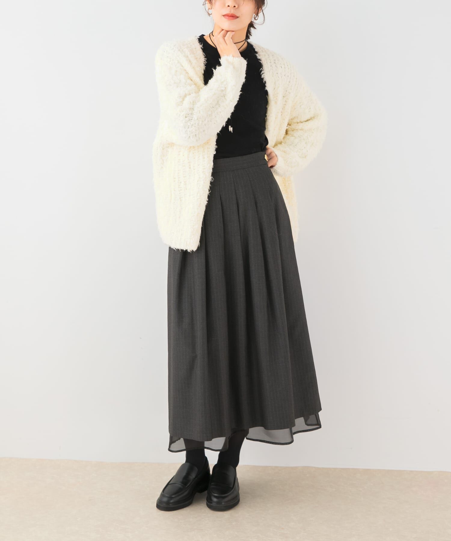 URBAN RESEARCH ROSSO「F by ROSSO　ツイードライクフレアスカート」|スカート|