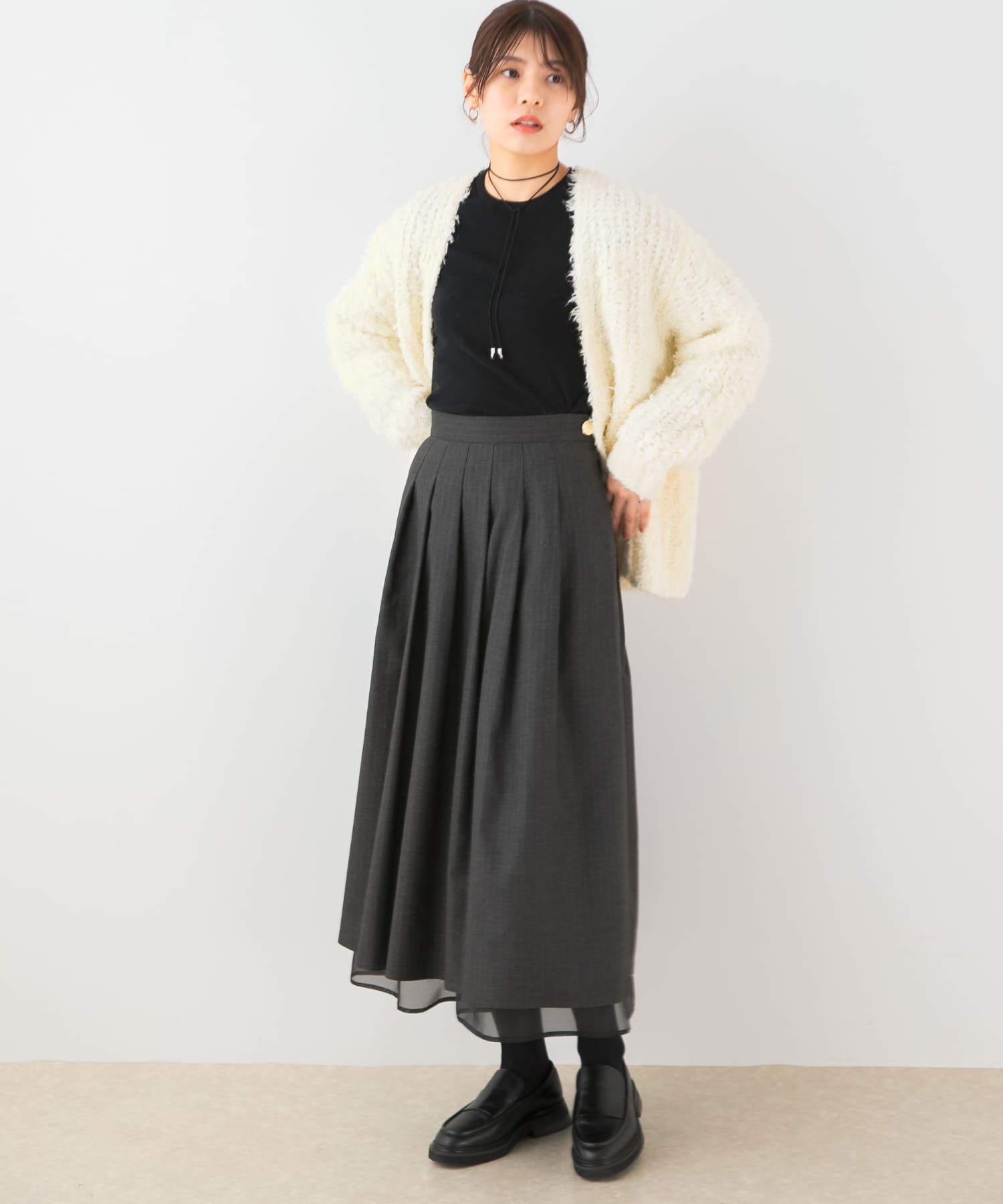 URBAN RESEARCH ROSSO「F by ROSSO　ツイードライクフレアスカート」|スカート|
