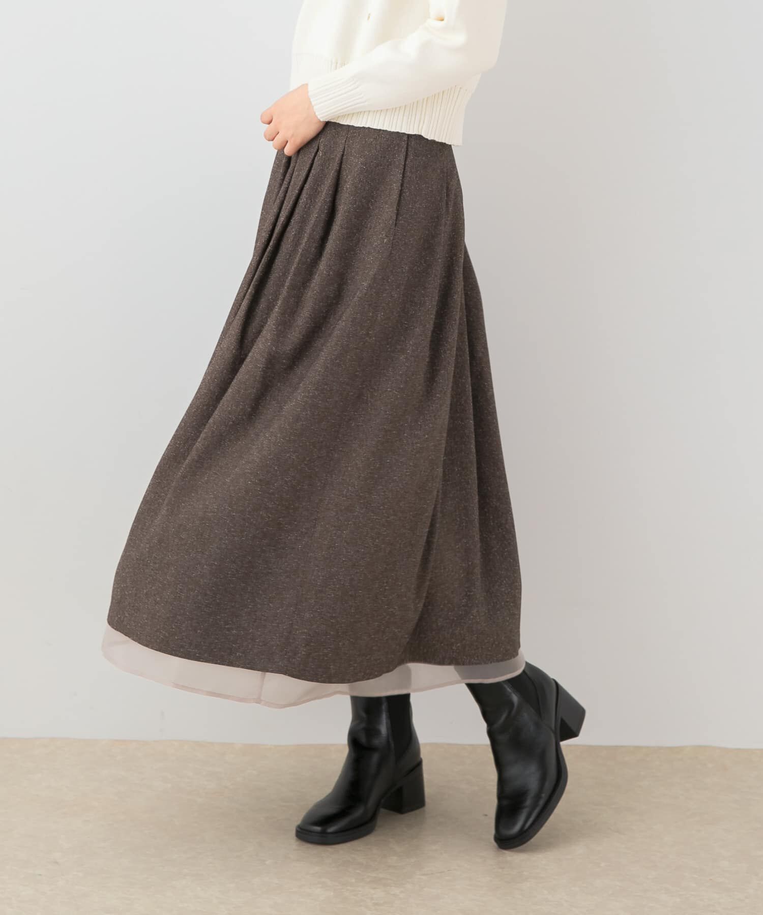 URBAN RESEARCH ROSSO「F by ROSSO　ツイードライクフレアスカート」|スカート|