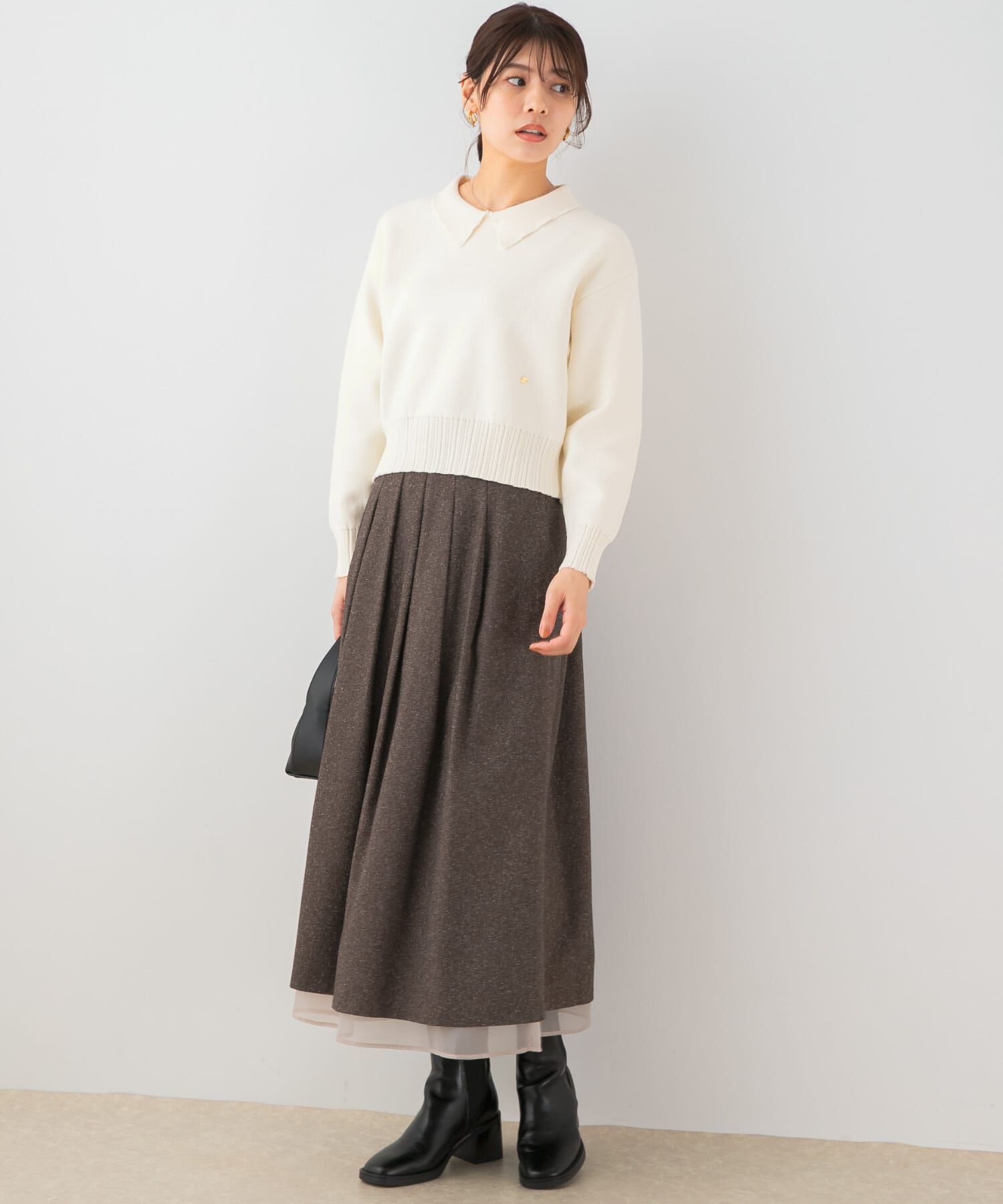 URBAN RESEARCH ROSSO「F by ROSSO　ツイードライクフレアスカート」|スカート|