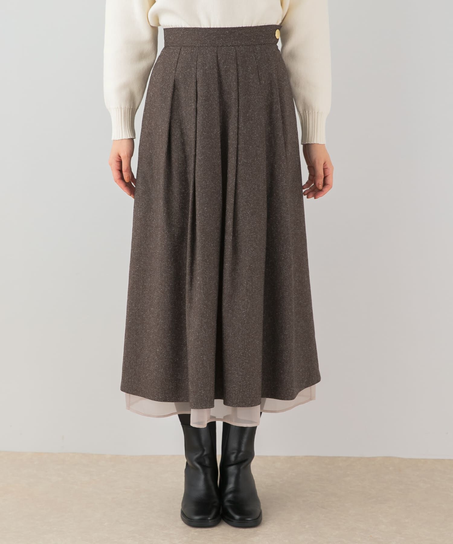 URBAN RESEARCH ROSSO「F by ROSSO　ツイードライクフレアスカート」|スカート|