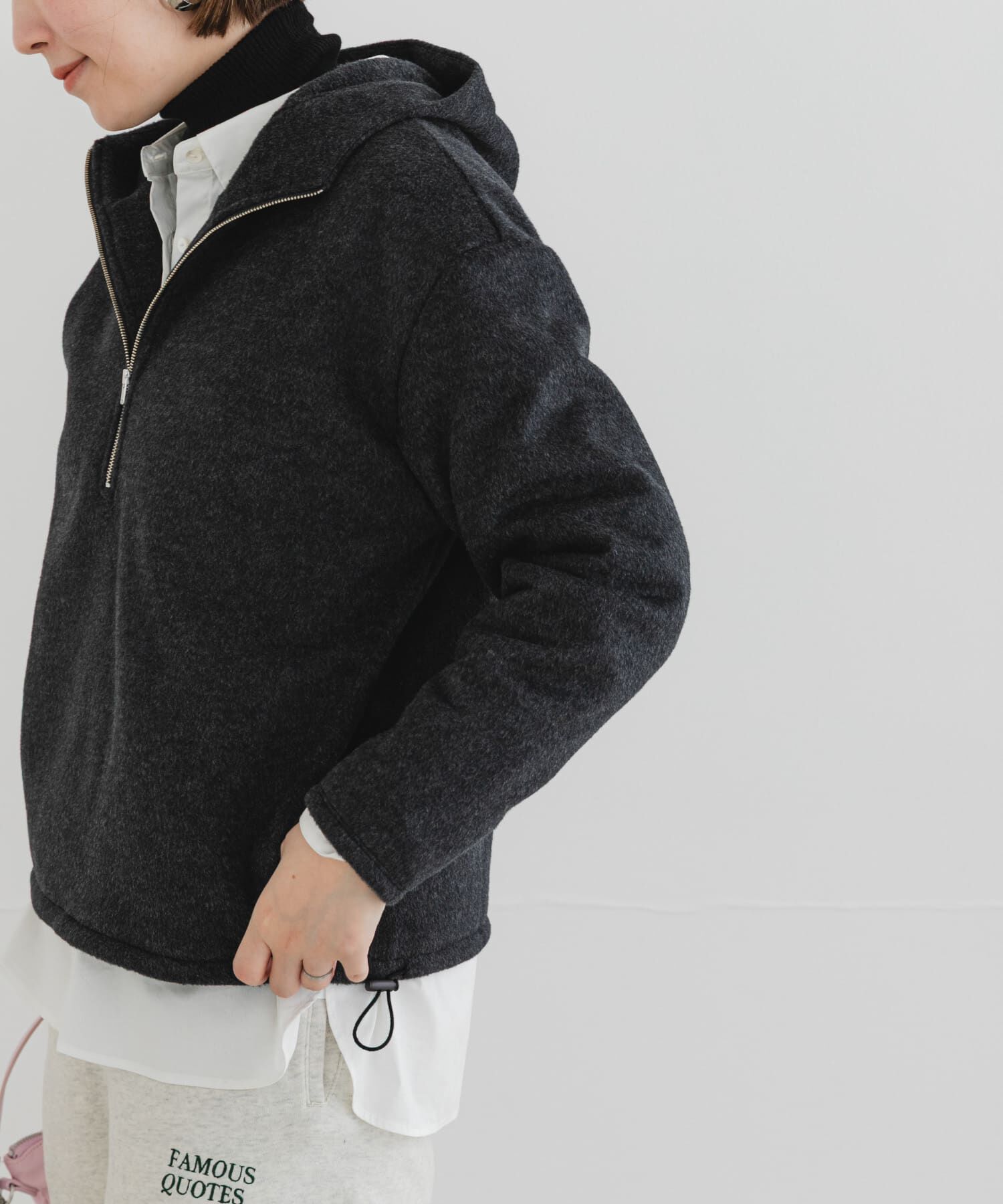 URBAN RESEARCH ROSSO「F by ROSSO　シャギーフリースハーフZIPパーカー」|パーカー|