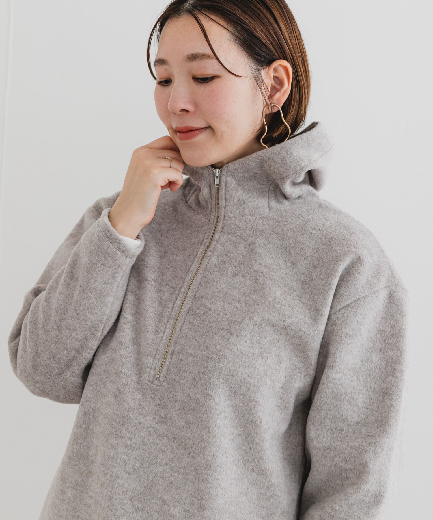 URBAN RESEARCH ROSSO「F by ROSSO　シャギーフリースハーフZIPパーカー」|パーカー|