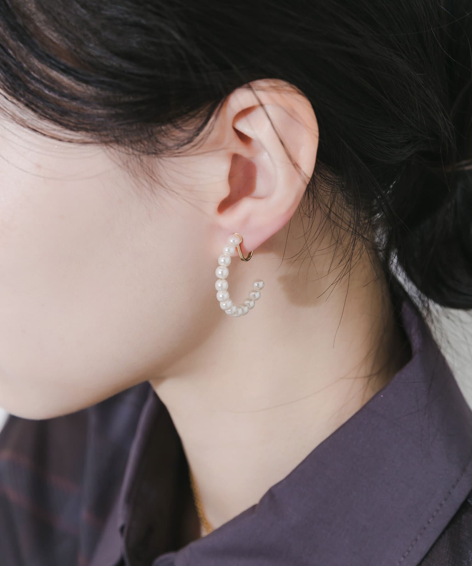 SMELLY「パールフープイヤリング」|イヤリング|