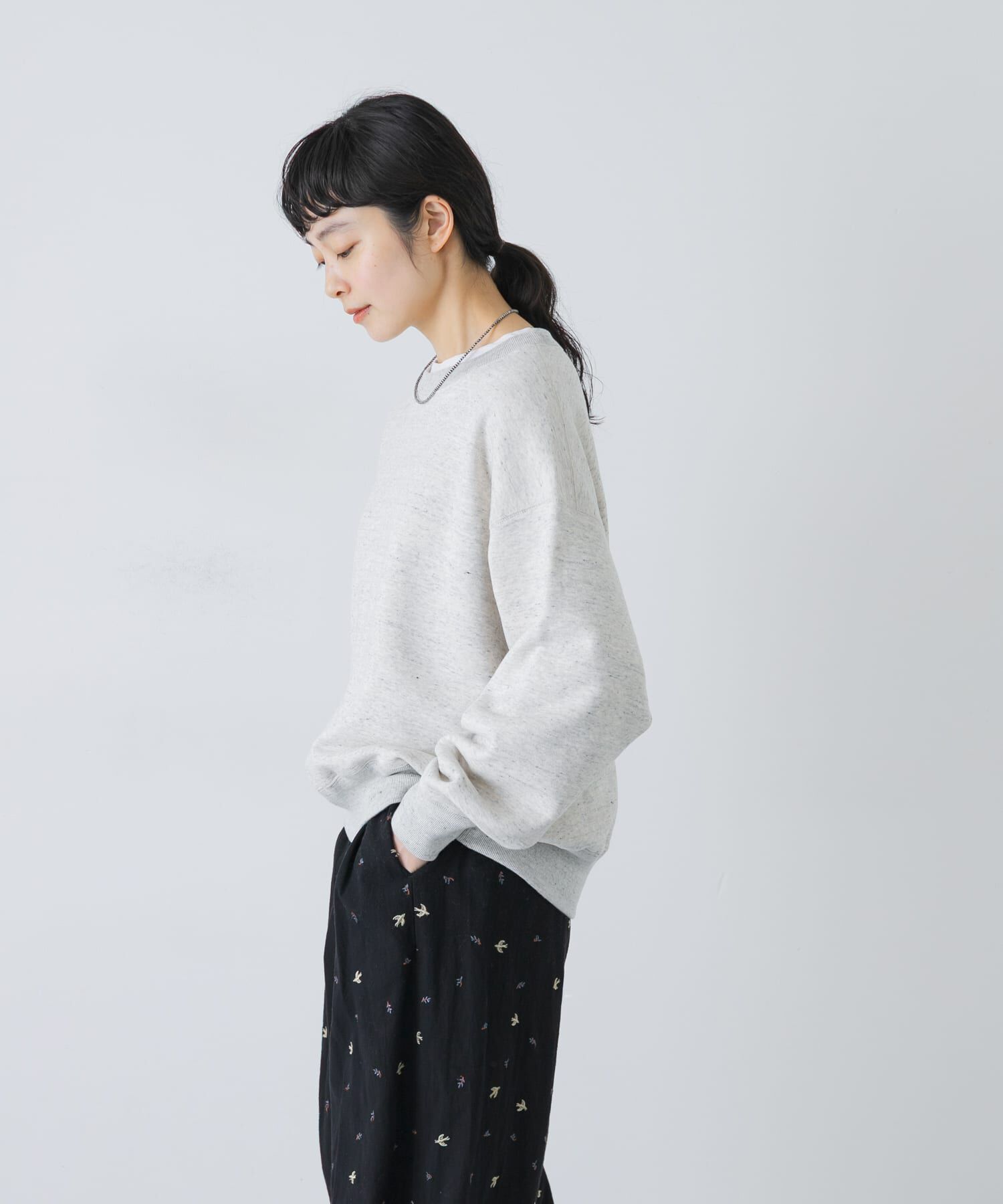 かぐれ「コットンスウェットプルオーバー」|スウェット・ジャージ|オートミール