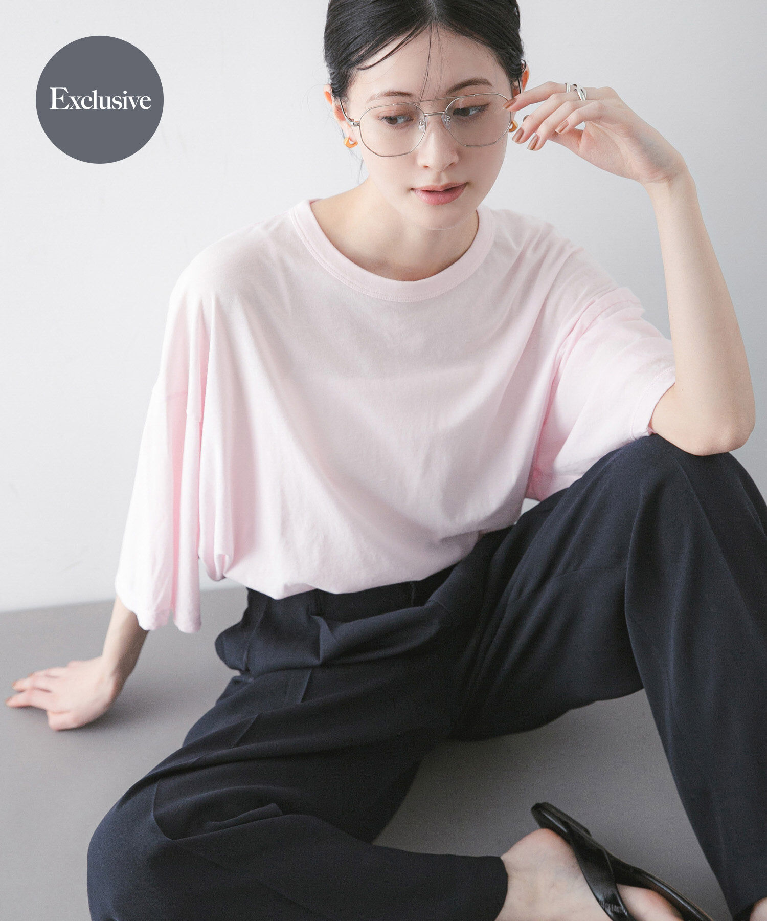 URBAN RESEARCH「『別注』ATON&times;URBAN RESEARCH　WIDE SLEEVE T-SHIRTS」|Tシャツ・カットソー|ピンク