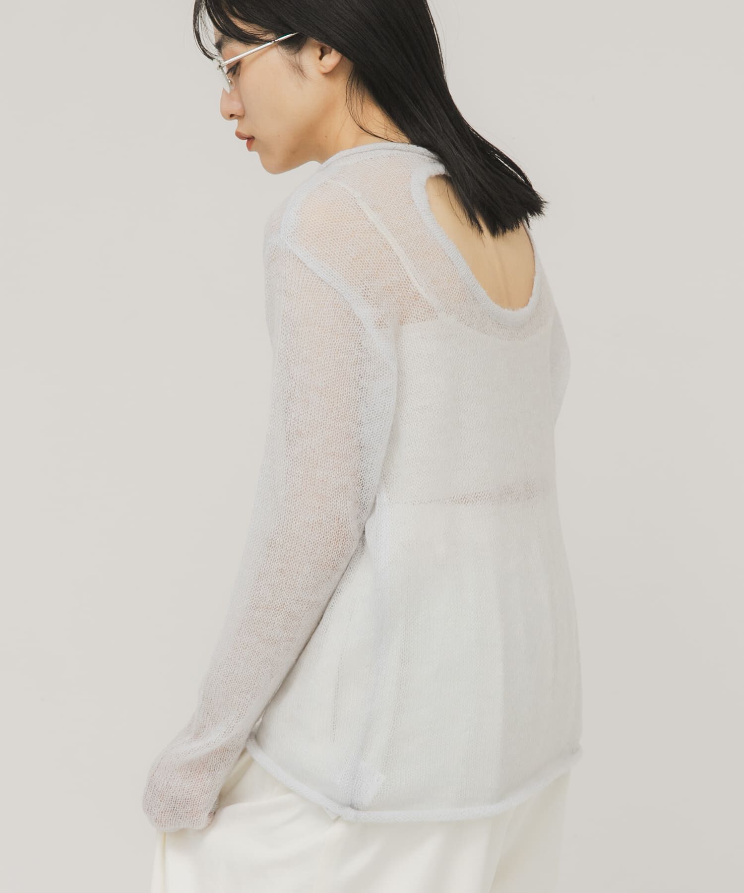  「バックオープンシアーニット」|ニット・セーター|