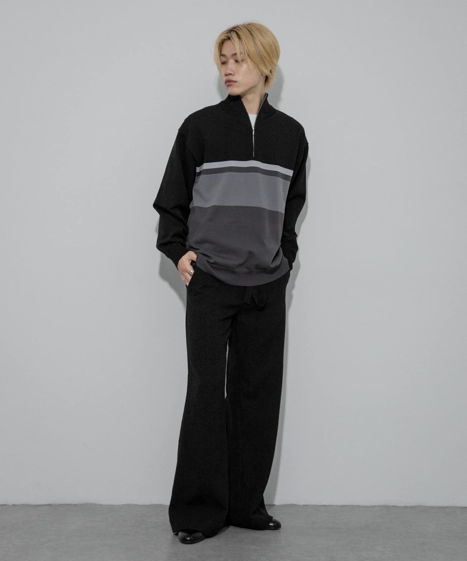 SENSE OF PLACE by URBAN RESEARCH「パネルボーダーハーフZIPニット」|ニット・セーター|