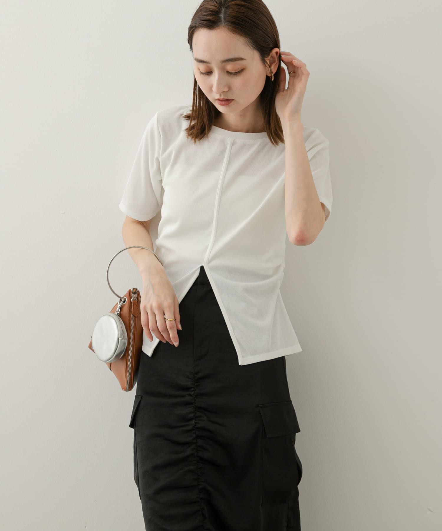 SENSE OF PLACE by URBAN RESEARCH「2WAYウエストギャザーリブトップ」|Tシャツ・カットソー|