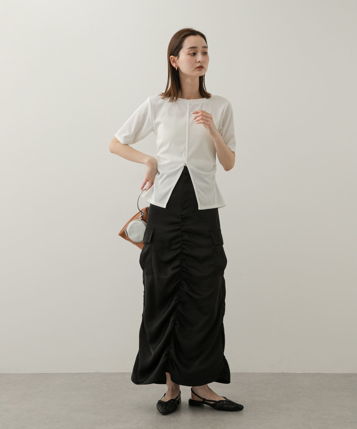 SENSE OF PLACE by URBAN RESEARCH「2WAYウエストギャザーリブトップ」|Tシャツ・カットソー|