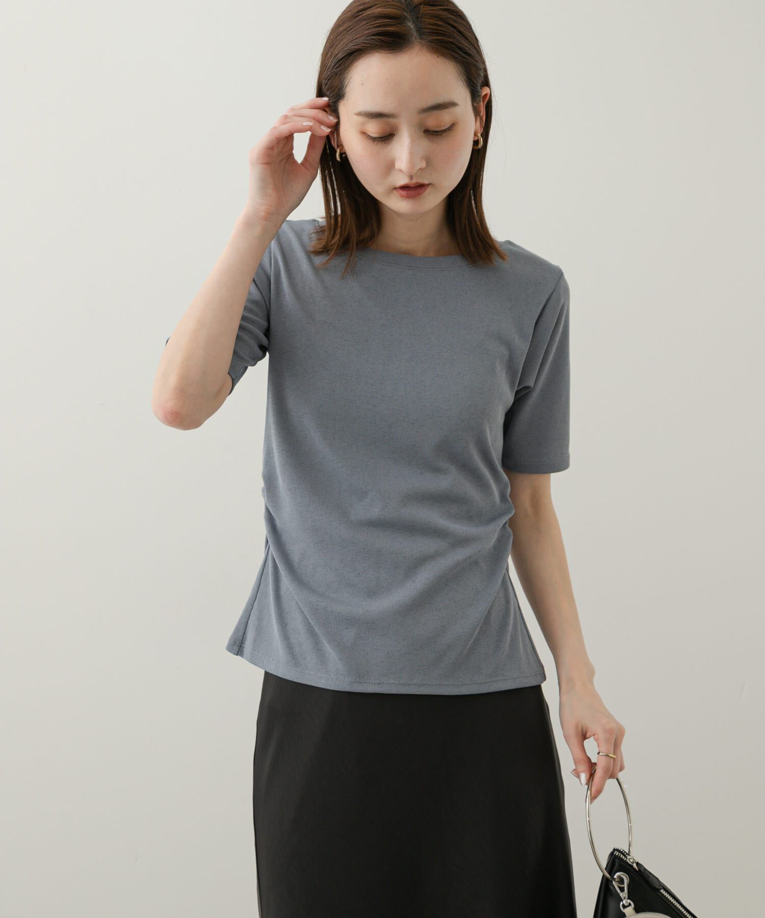 SENSE OF PLACE by URBAN RESEARCH「2WAYウエストギャザーリブトップ」|Tシャツ・カットソー|