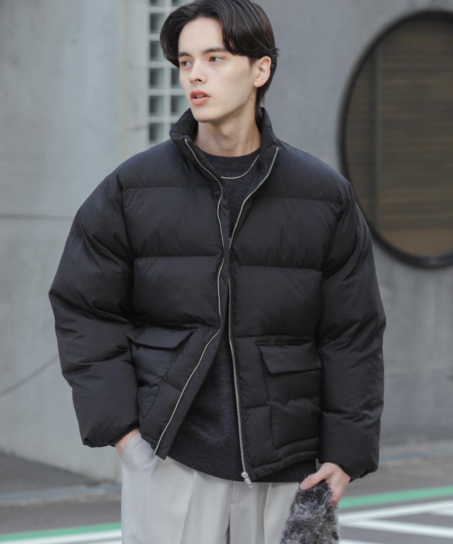 SENSE OF PLACE by URBAN RESEARCH「パデッドブルゾン」|ブルゾン・スタジャン|ブラック