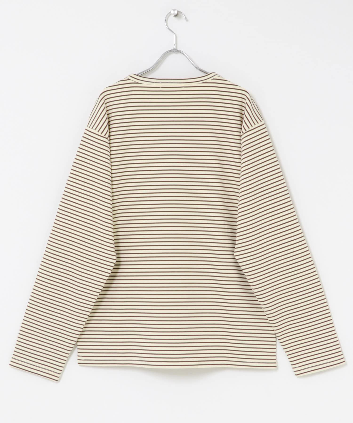 SENSE OF PLACE by URBAN RESEARCH「ボーダーヘンリーネックロングTシャツ」|Tシャツ・カットソー|