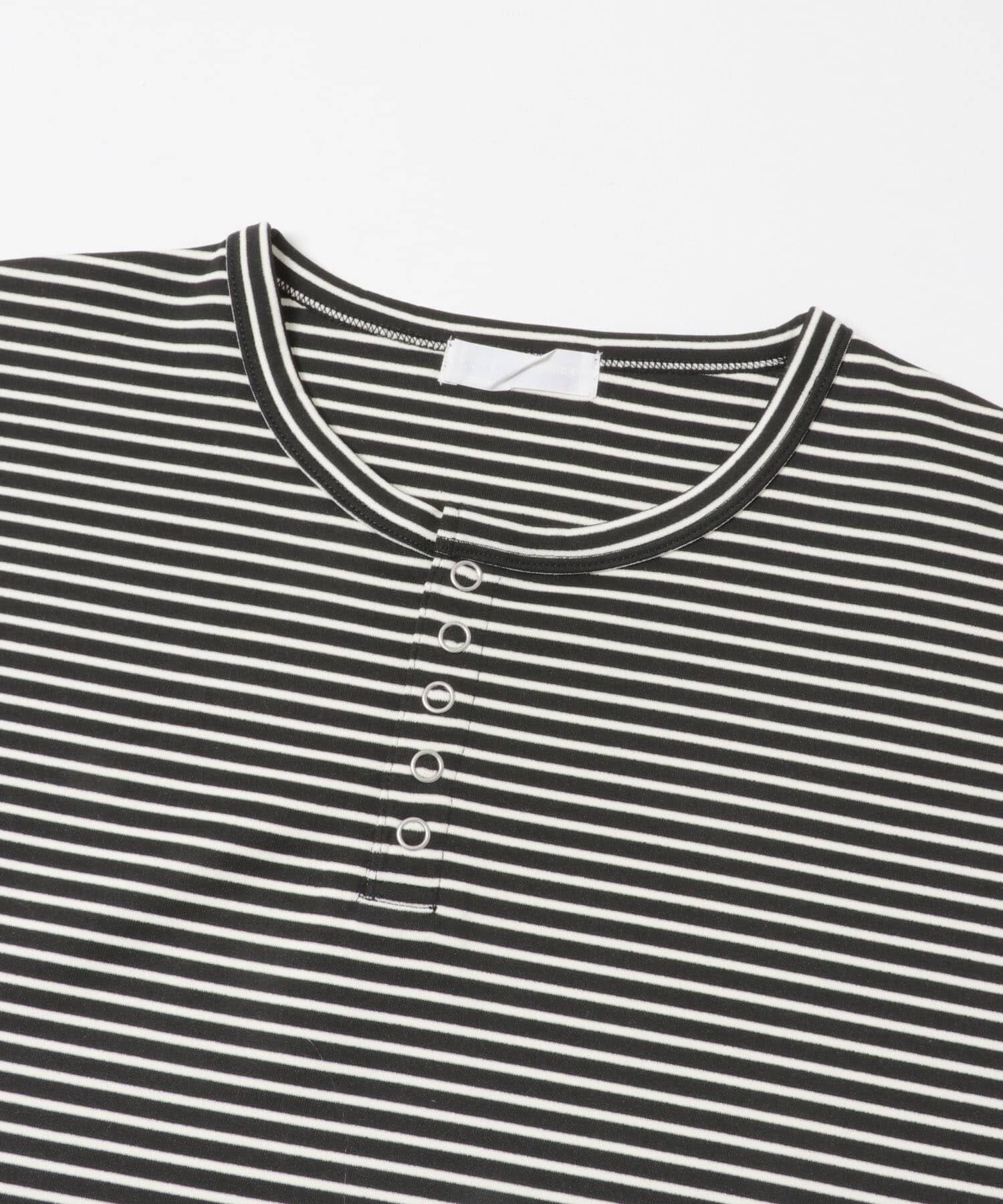 SENSE OF PLACE by URBAN RESEARCH「ボーダーヘンリーネックロングTシャツ」|Tシャツ・カットソー|