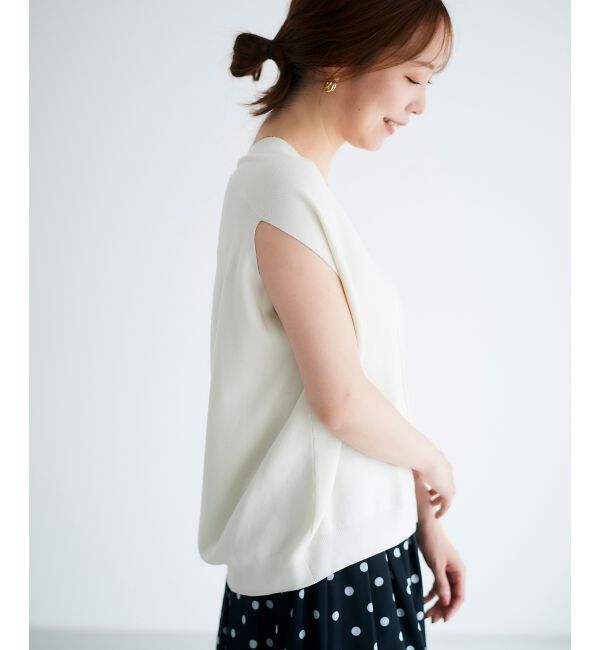  「ガーターアミコクーンVネックニット」|ニット・セーター|