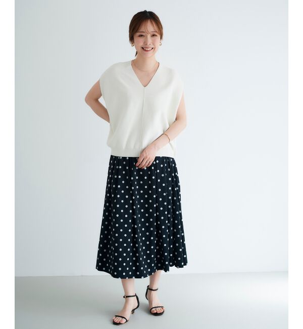  「ガーターアミコクーンVネックニット」|ニット・セーター|