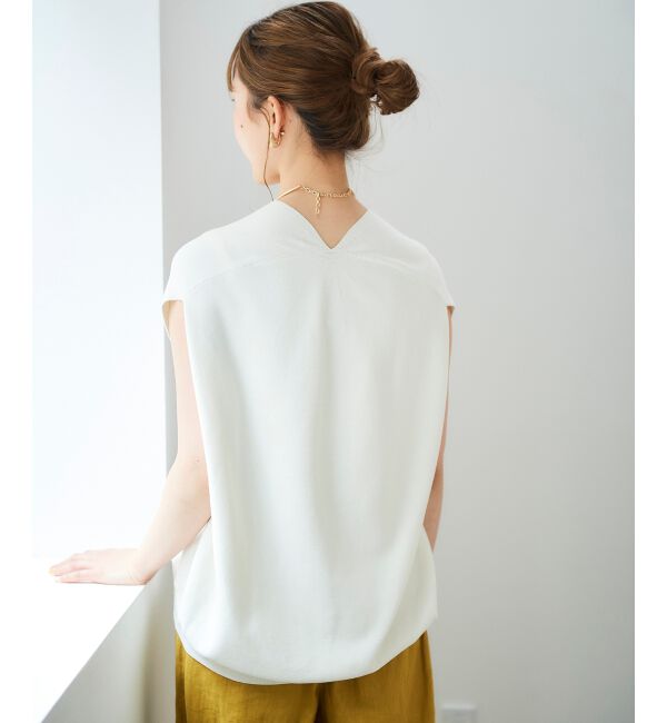  「ガーターアミコクーンVネックニット」|ニット・セーター|