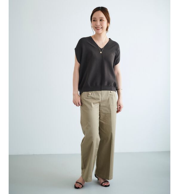  「ガーターアミコクーンVネックニット」|ニット・セーター|