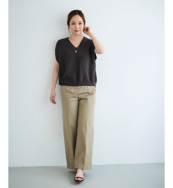  「ガーターアミコクーンVネックニット」|ニット・セーター|