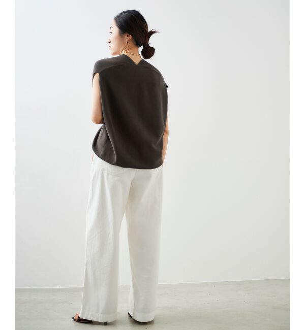  「ガーターアミコクーンVネックニット」|ニット・セーター|