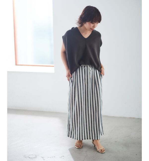  「ガーターアミコクーンVネックニット」|ニット・セーター|