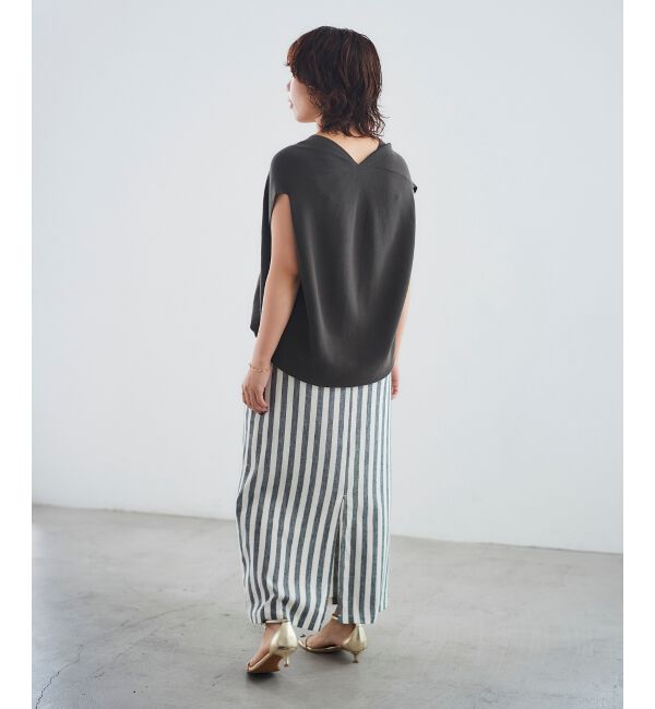  「ガーターアミコクーンVネックニット」|ニット・セーター|