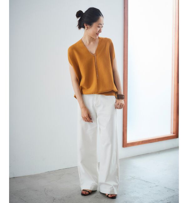  「ガーターアミコクーンVネックニット」|ニット・セーター|