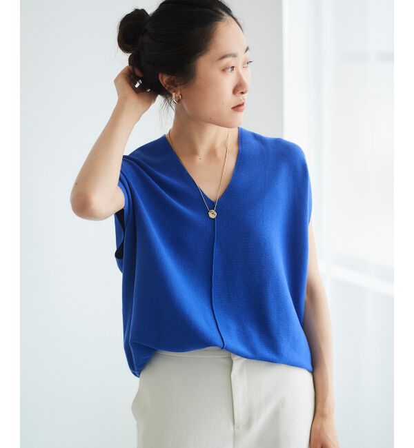  「ガーターアミコクーンVネックニット」|ニット・セーター|