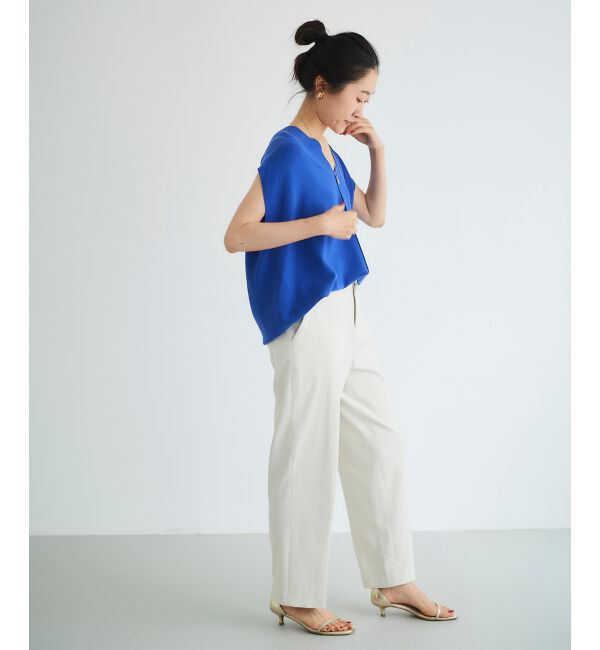  「ガーターアミコクーンVネックニット」|ニット・セーター|