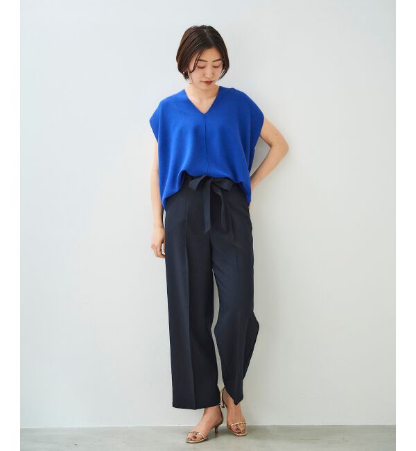  「ガーターアミコクーンVネックニット」|ニット・セーター|